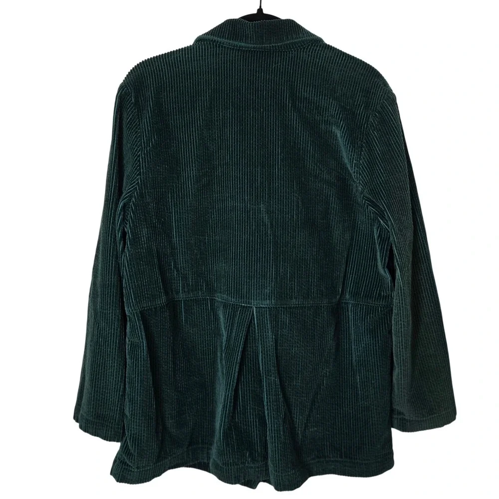 Vintage Nordstrom Corduroy Jacket Womens‎ Medium Green 90s Button Up Shacket